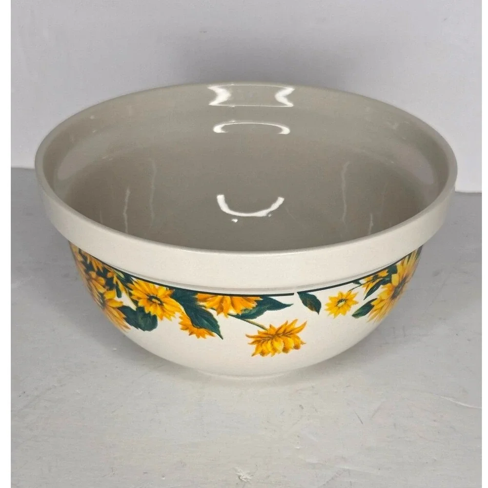 Tender Heart Sunflower‎ Stoneware Mixing Bowl Yellow Floral Fall Holiday